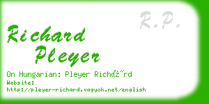 richard pleyer business card